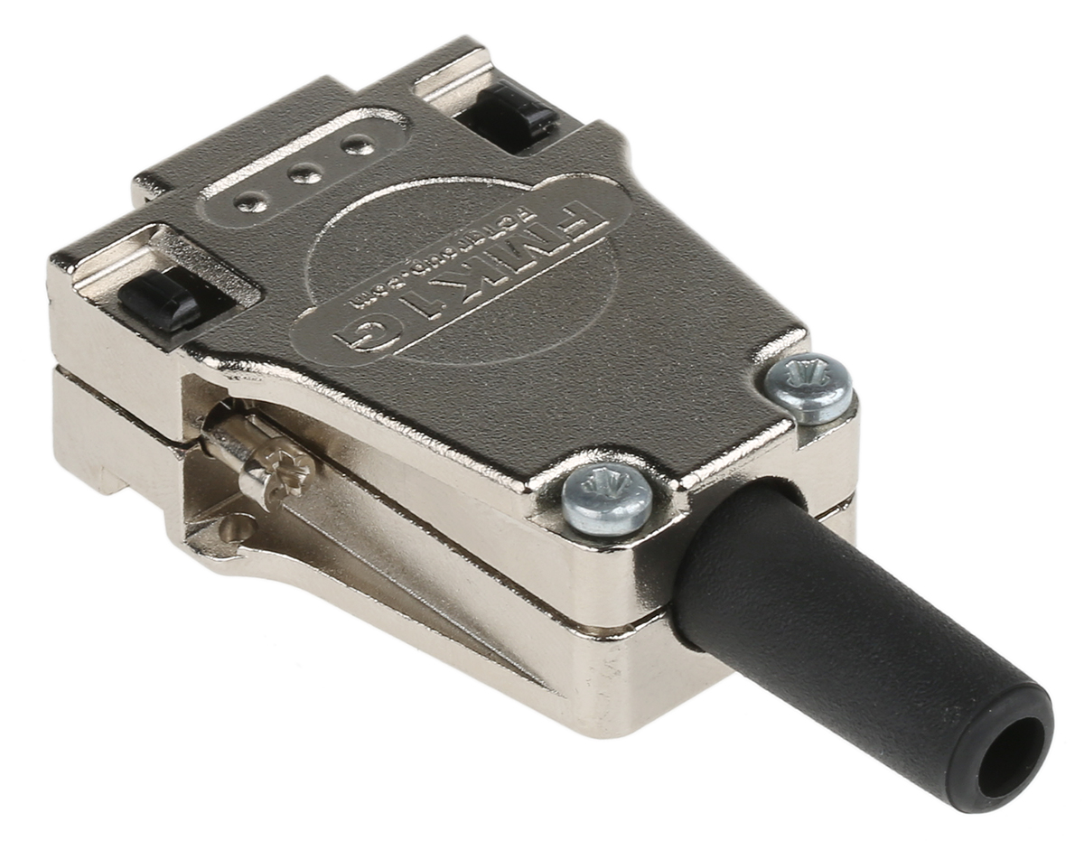 172704-0096 FCT from Molex FMK Series Die Cast Zinc Straight D-Sub Backshell, 9 Way Strain Relief