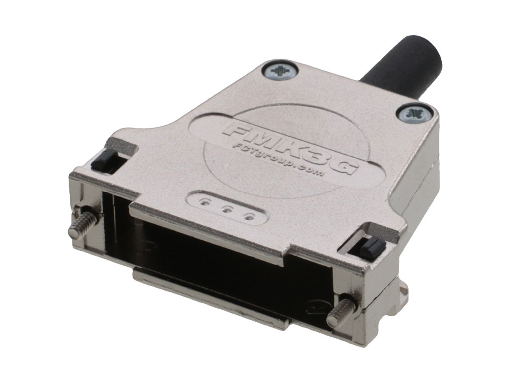 172704-0100 FCT from Molex FMK Series Die Cast Zinc Straight D-Sub Backshell, 25 Way Strain Relief