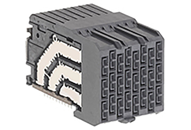 Molex, 172730 1.9 mm Pitch 3 Pair Backplane Connector, Right Angle Female, 8 Column, 6 Row, 48 Way