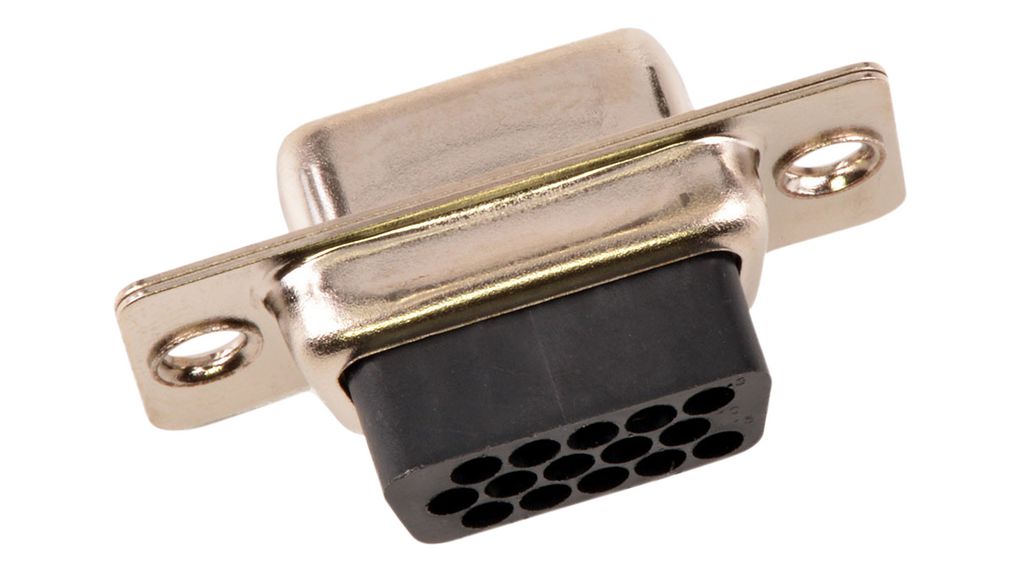 FCT from Molex 173113 15 Way Straight 1.98 mm Pitch Panel Mount D-Sub Connector Female