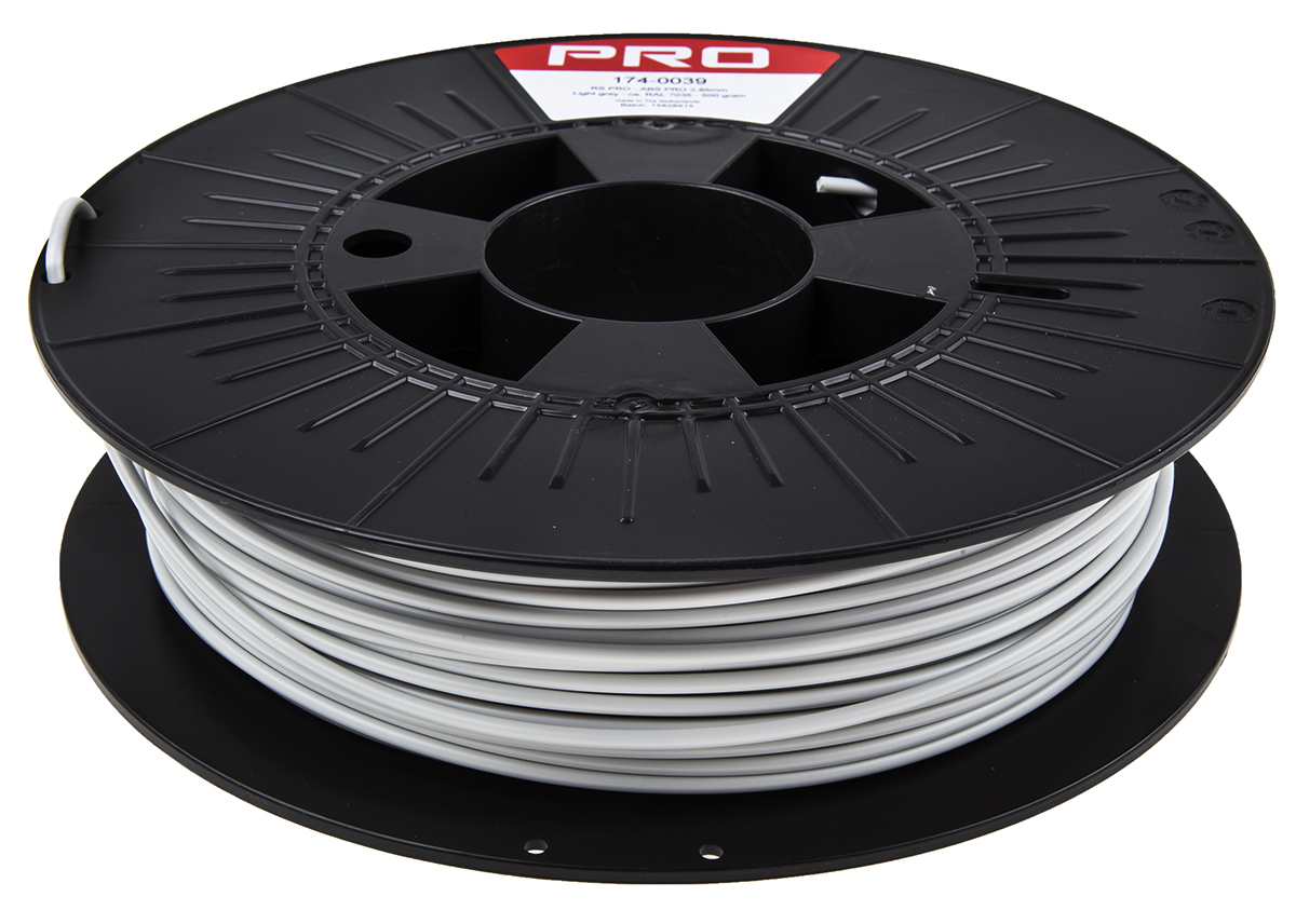 174-0039 RS PRO 2.85 mm Grey ABS-X 3D Printer Filament, 500 g