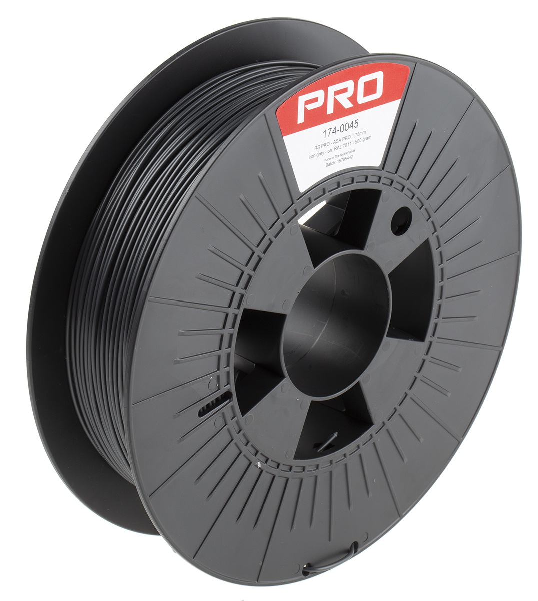 RS PRO 1.75 mm Grey ASA 3D Printer Filament, 500 g