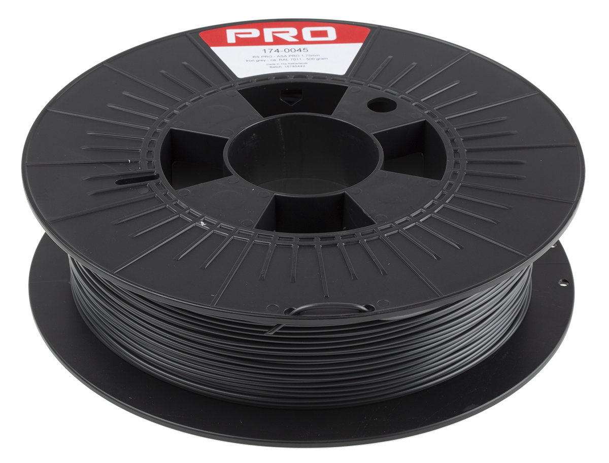 174-0045 RS PRO 1.75 mm Grey ASA 3D Printer Filament, 500 g