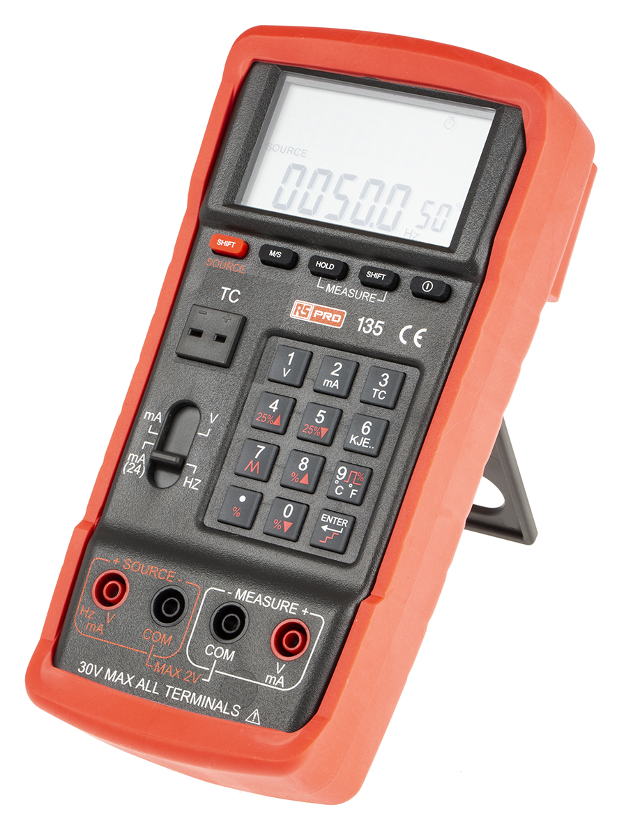 174-9557 RS PRO RS 135 Multi-Function Calibrator, 24 mA, 24V 214 mm 98.7 mm 56mm