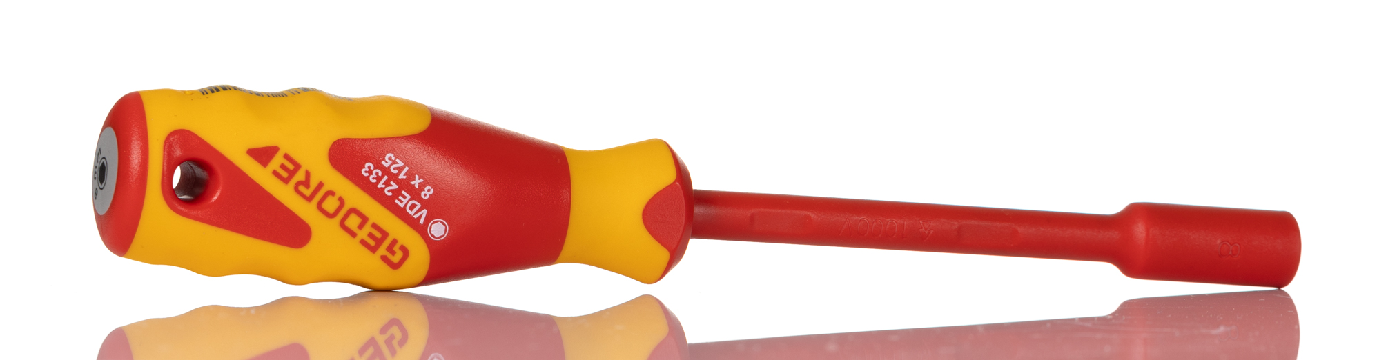 1747118 Gedore Hexagon Nut Driver, 8 mm Tip VDE/1000V Approved, 125 mm Blade, 245 mm Overall