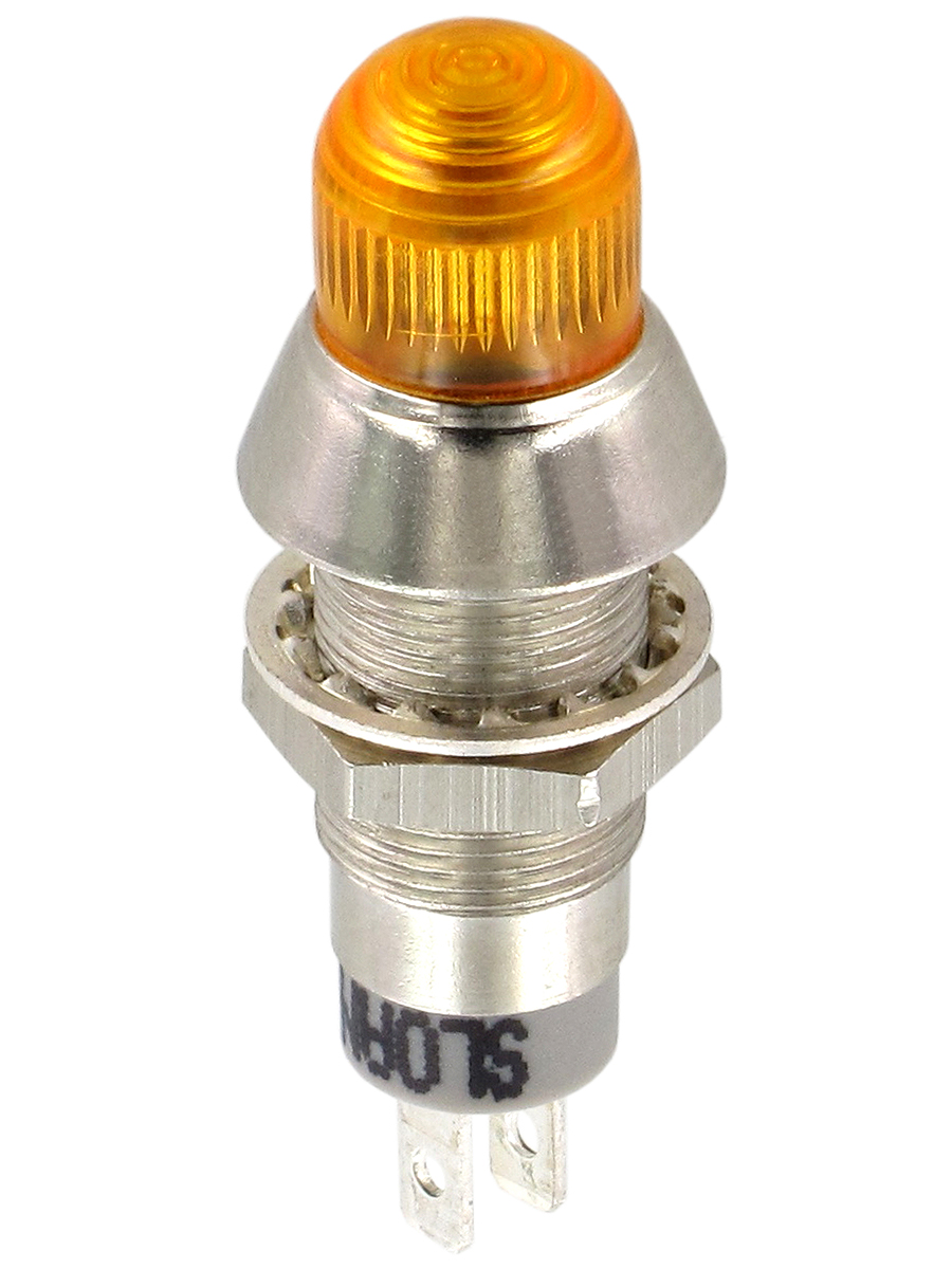Sloan Yellow Panel Mount Indicator, 28V dc, 5 V dc, Faston Termination, IP68