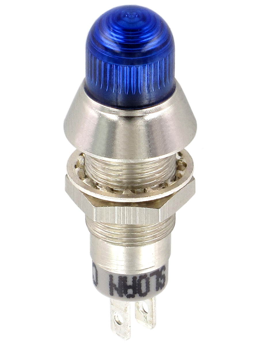 Sloan Blue Panel Mount Indicator, 28V dc, 5 V dc, Faston Termination, IP68