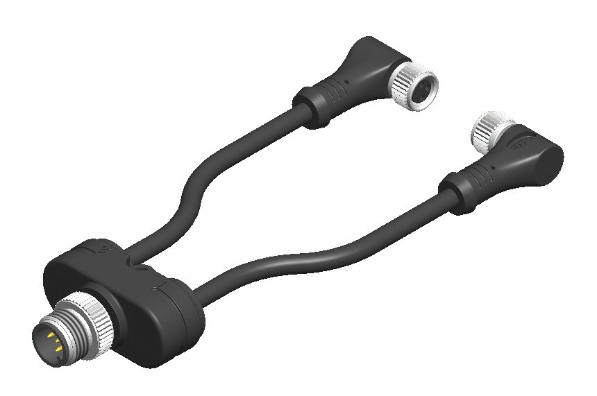 RS PRO Circular Connector Adapter 1 M12 Male 2 M8 Female