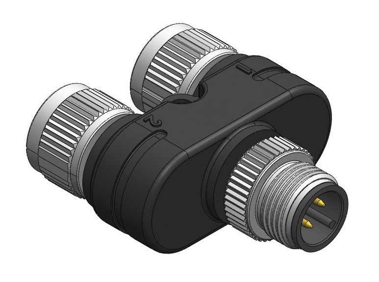 RS PRO Straight Circular Connector Adapter 4 M12 Male 4 M12 Female