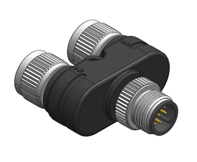 RS PRO Straight Circular Connector Adapter 8 M12 Male 8 M12 Female
