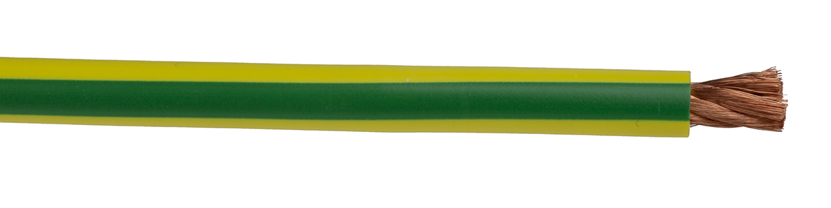 175-7469 Staubli Green, Yellow Hook Up Wire, 1548, 10 m, Polyvinyl Chloride