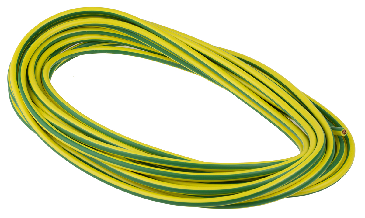 175-7469 Staubli Green, Yellow Hook Up Wire, 1548, 10 m, Polyvinyl Chloride