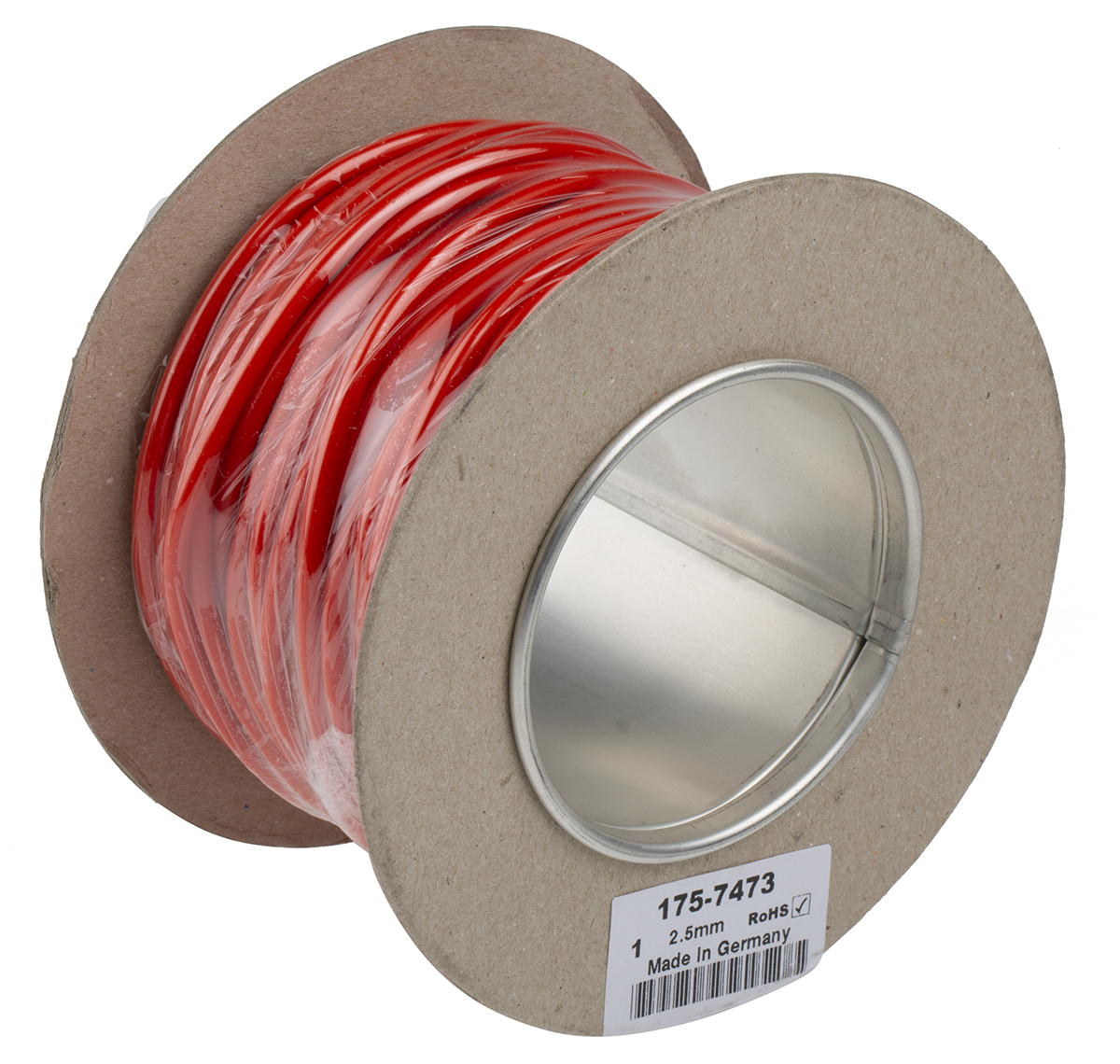 175-7473 Staubli Red Hook Up Wire, 14 AWG, 651, 25 m
