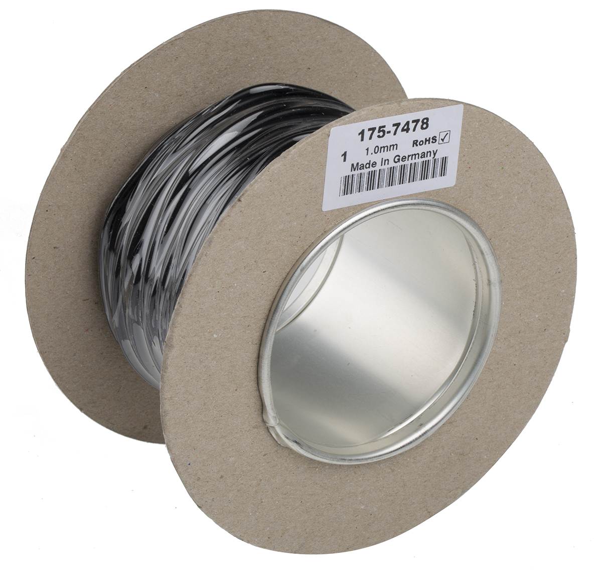 175-7478 Staubli Black Hook Up Wire, 17 AWG, 259, 25 m, Polyvinyl Chloride