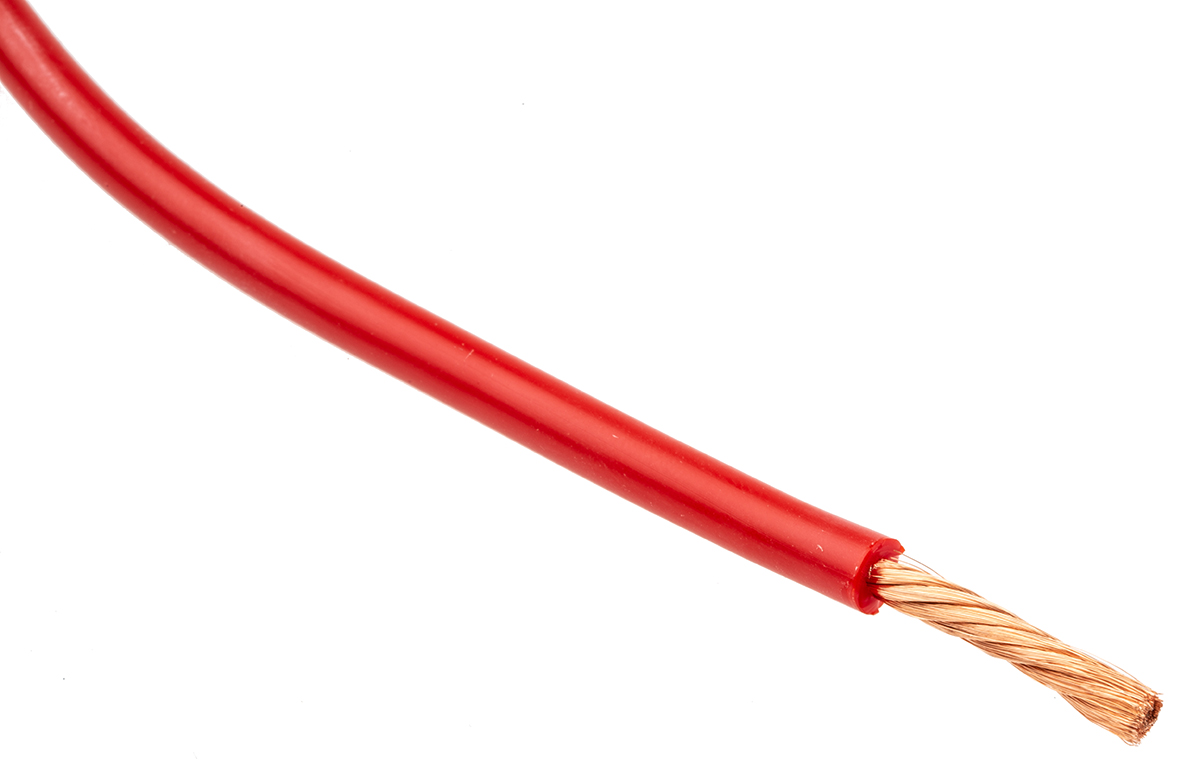Staubli SiliVolt-1V Series Red Hook Up Wire, 651, 25 m