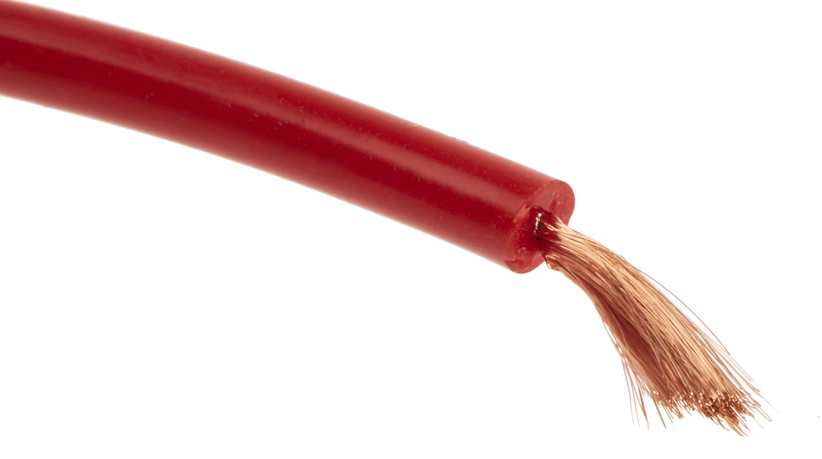 Staubli SiliVolt-2V Series Red Hook Up Wire, 511, 25 m