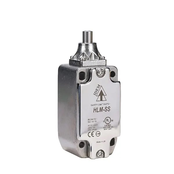 IDEM HLM-SS Series Pin Plunger Safety Limit Switch, IP67, IP69K, Stainless Steel Housing, 240V ac, 3A