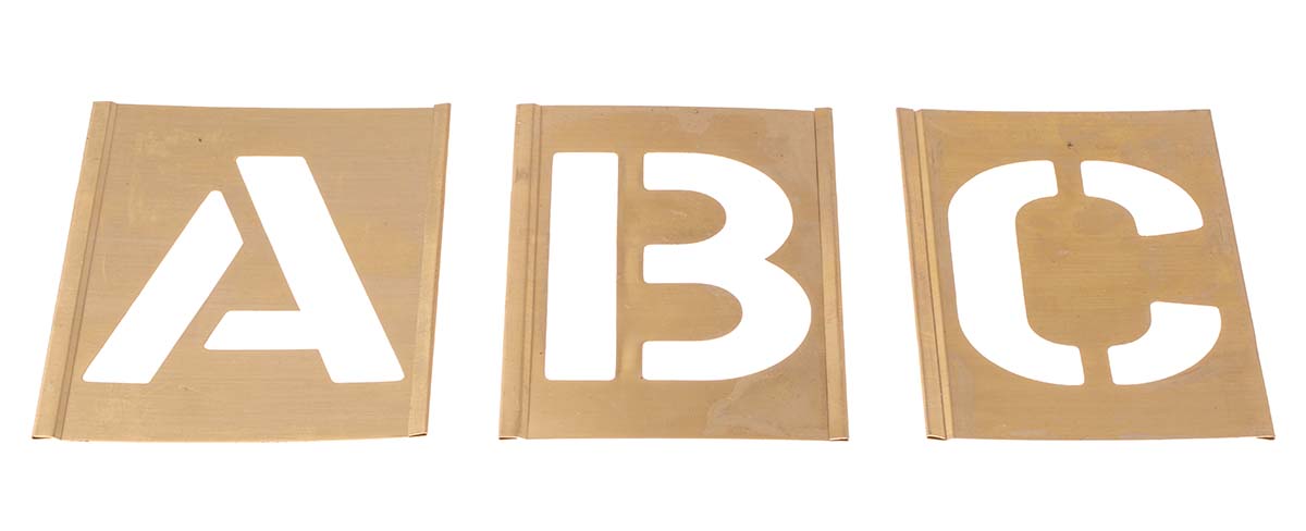 AT Brown 30 Piece Brass Stencil Letters Only, 76.2 mm Character Height