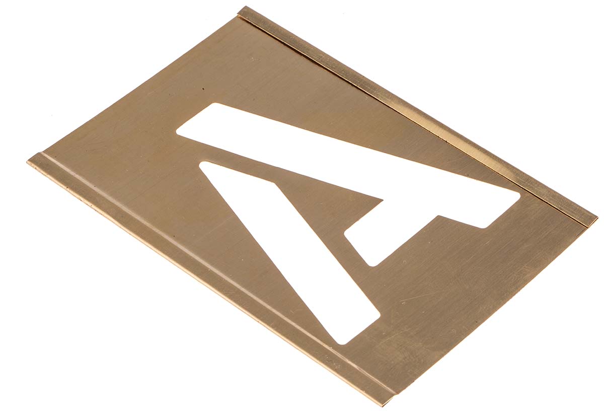 175303 AT Brown 30 Piece Brass Stencil Letters Only, 76.2 mm Character Height