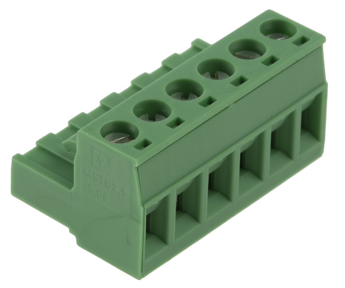 1757051 Phoenix Contact MSTB 2.5/6-5.08 Series Pluggable Terminal Block, 5-Contact, 5.08 mm Pitch, 1 Row,