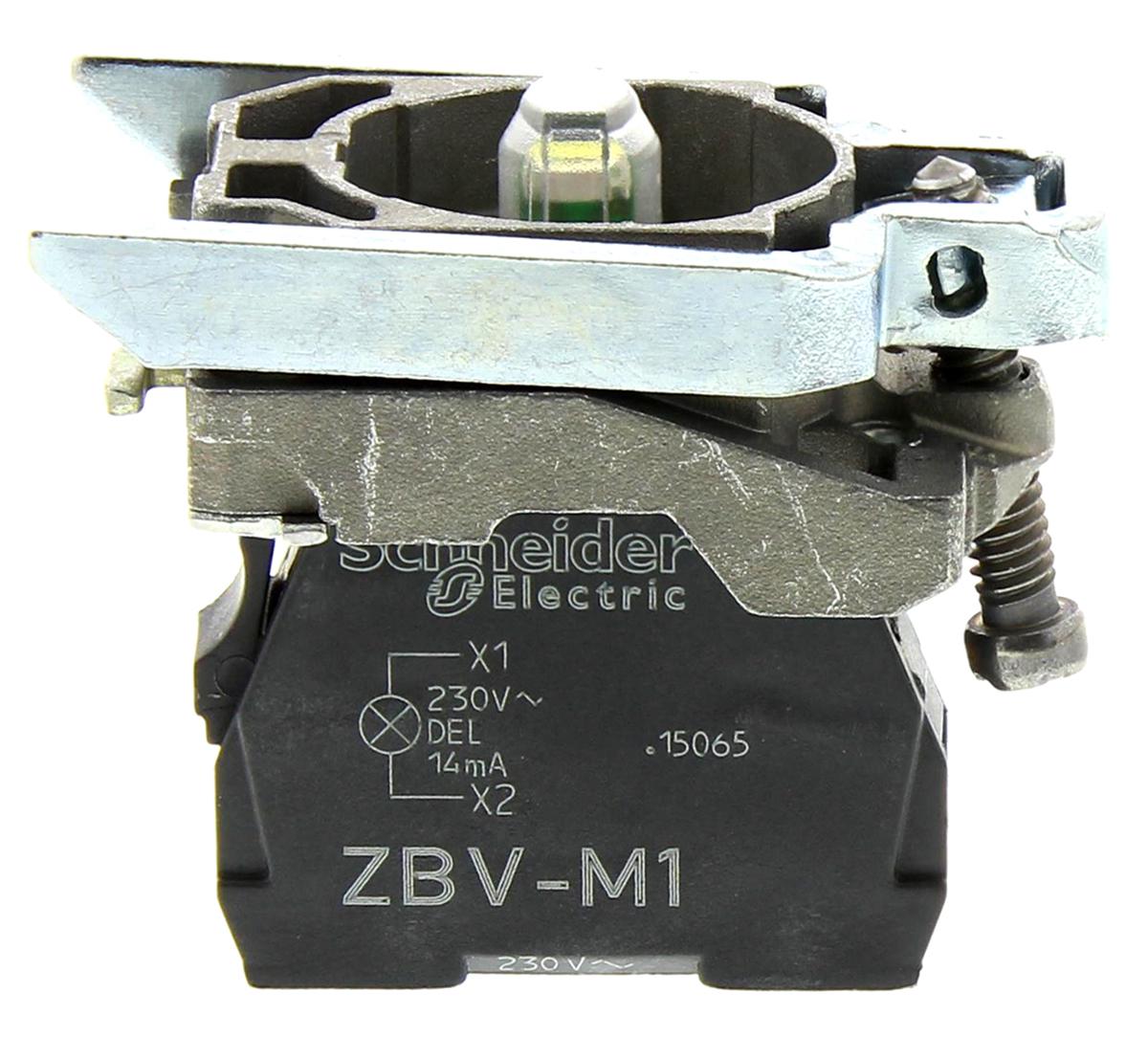 xb4bvm1 Schneider Electric Harmony XB4 White LED Pilot Light, 22mm Cutout, IP66, IP67, IP69, IP69K, 240 V ac, 3 A ac, 270 mA dc