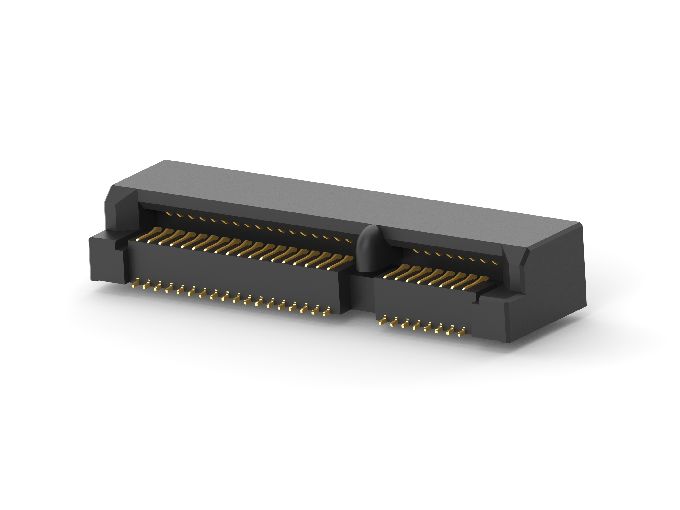 TE Connectivity Right Angle Edge Connector Female, Surface, 52-Contacts, 0.8 mm Pitch, 2 Row, Surface Mount
