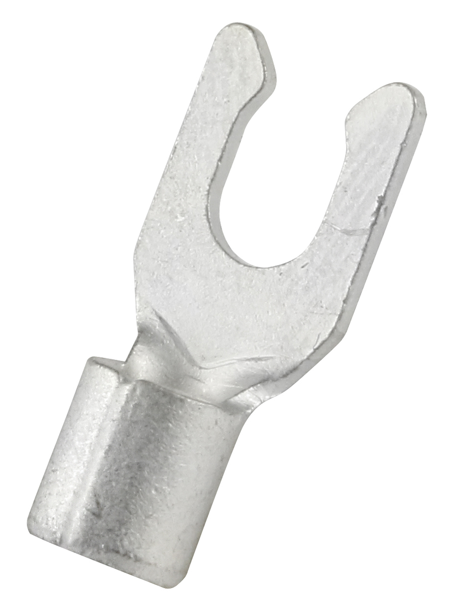 RS PRO, LS Uninsulated Crimp Spade Connector, 12 AWG to 10 AWG, 4.3 mm Stud Size, Silver