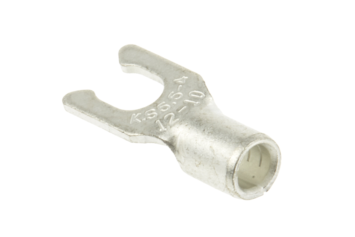 178-8362 RS PRO, LS Uninsulated Crimp Spade Connector, 12 AWG to 10 AWG, 4.3 mm Stud Size, Silver