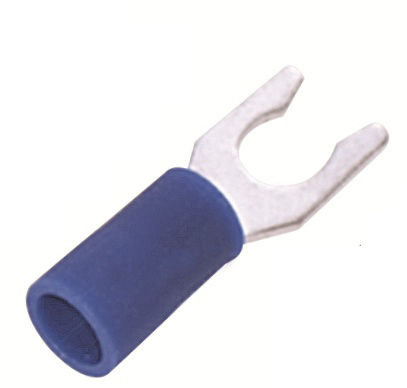 RS PRO, LS Insulated Crimp Spade Connector, 16 AWG to 14 AWG, 4.3 mm Stud Size Vinyl, Blue