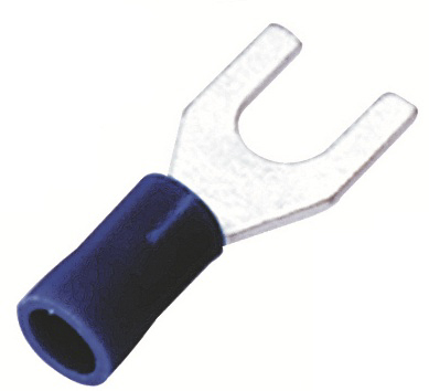 RS PRO, SVM Insulated Crimp Spade Connector, 16 AWG to 14 AWG, 4.3 mm Stud Size Vinyl, Blue