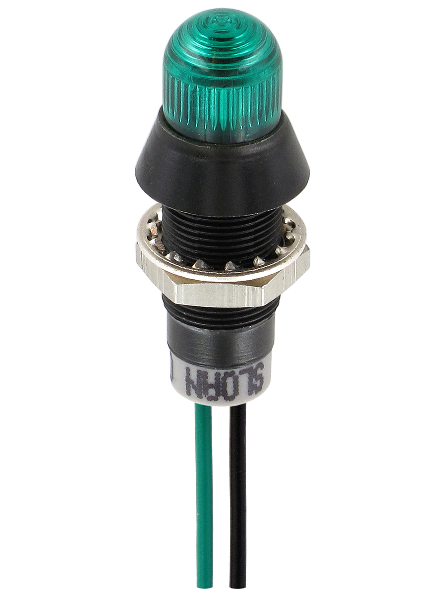 Sloan Green Panel Mount Indicator, 28V dc, 5 V dc, Lead Wire Termination, IP68