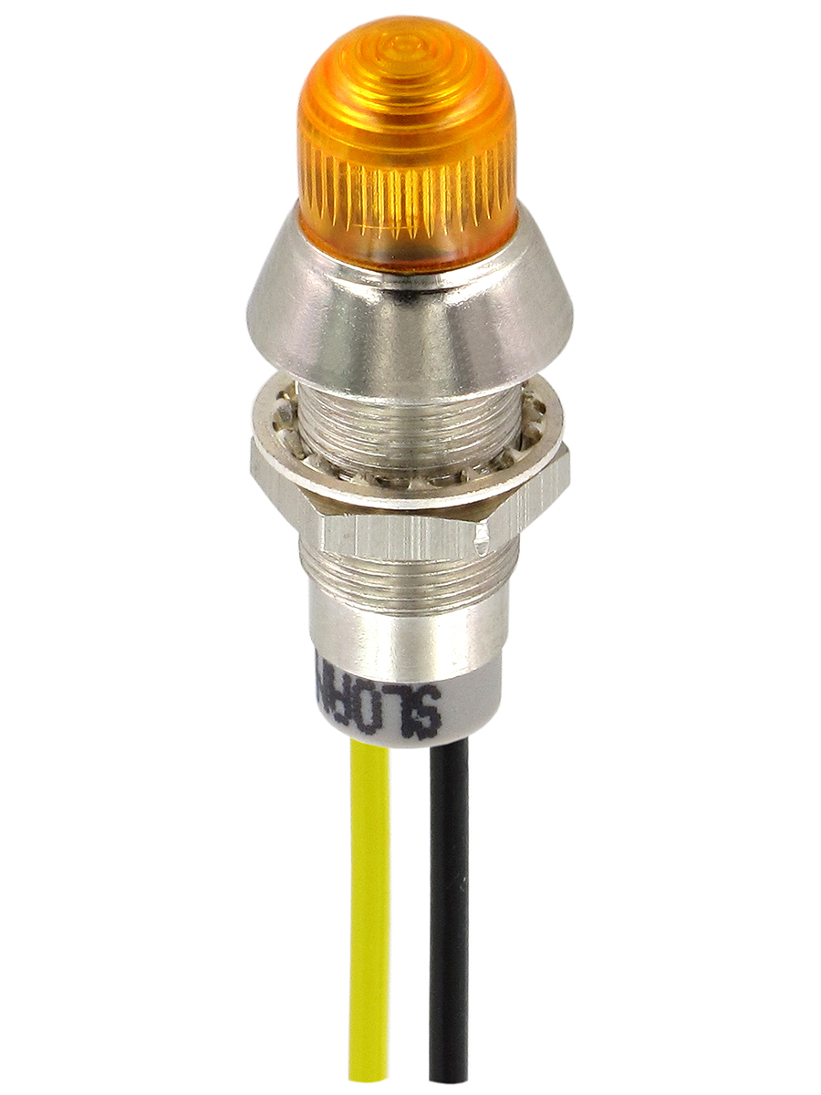 Sloan 174 Series, Yellow Panel Mount Indicator, Lead Wire Termination 28V, IP68, 8.2 mm