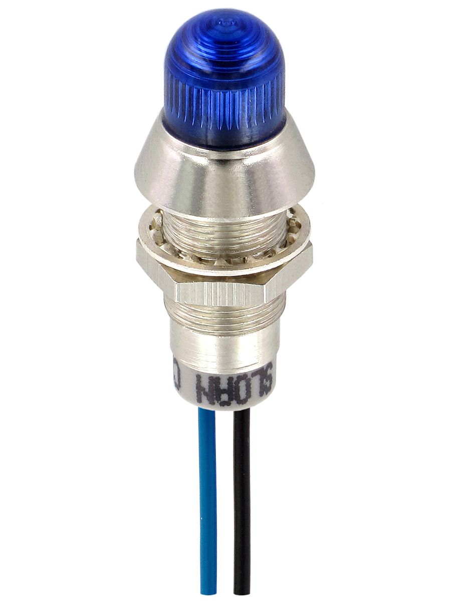 Sloan Blue Panel Mount Indicator, 28V dc, 5 V dc, Lead Wire Termination, IP68