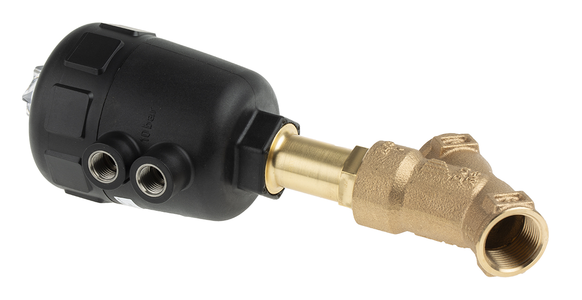 178666 Burkert Angle type Pneumatic Actuated Valve, 16 bar 3/4 in