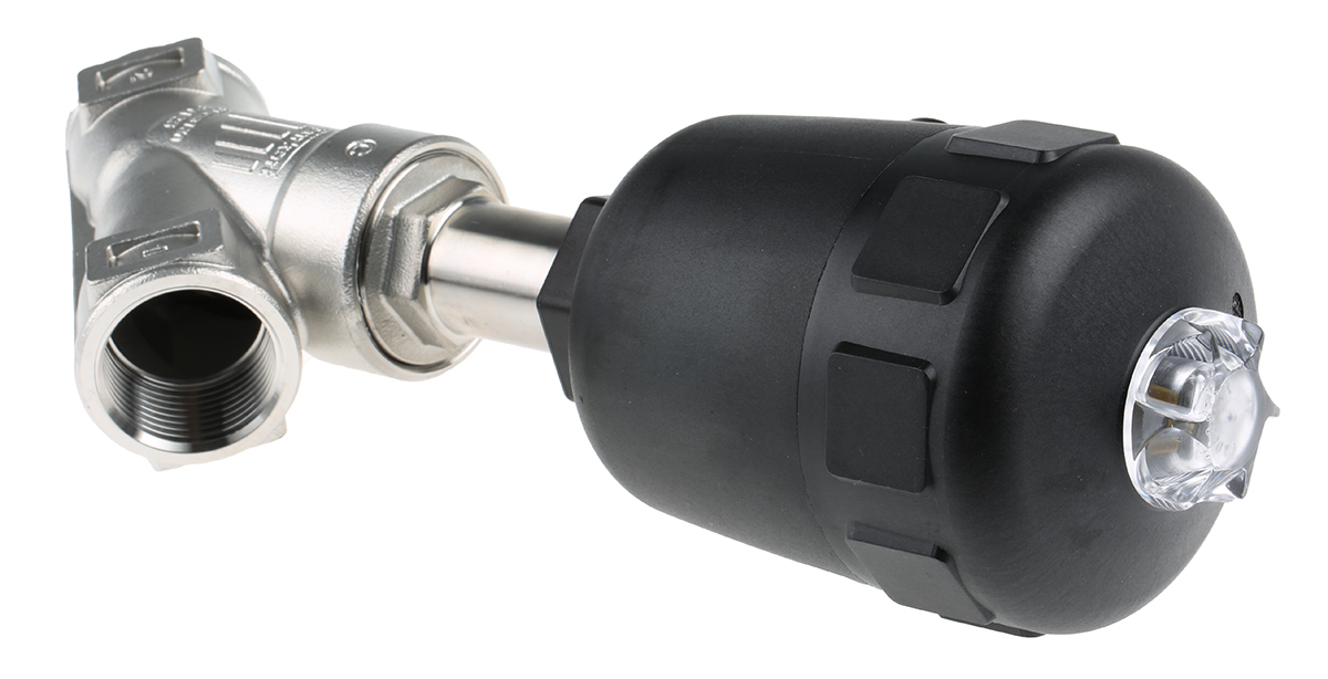 178857 Burkert Angle type Pneumatic Actuated Valve, 16 bar 1 in