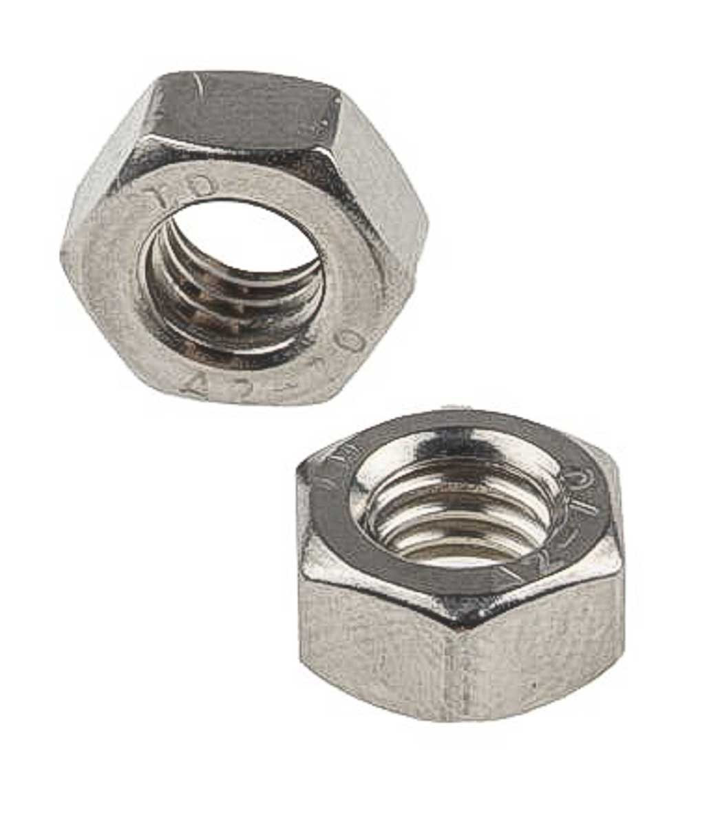 RS PRO Stainless Steel Hex Nut M1.4, DIN 934