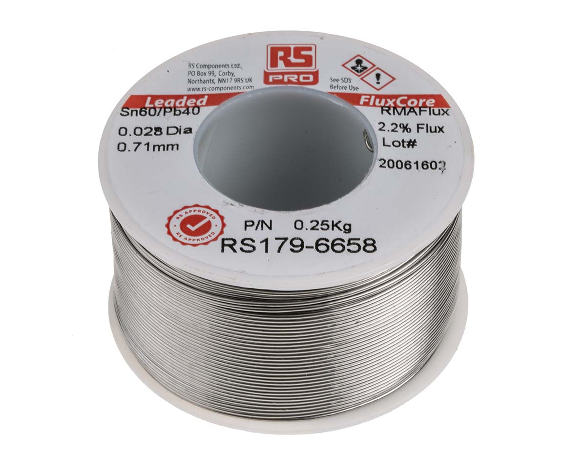 RS PRO Wire, 0.7 mm Lead Solder, 183 °C Melting Point