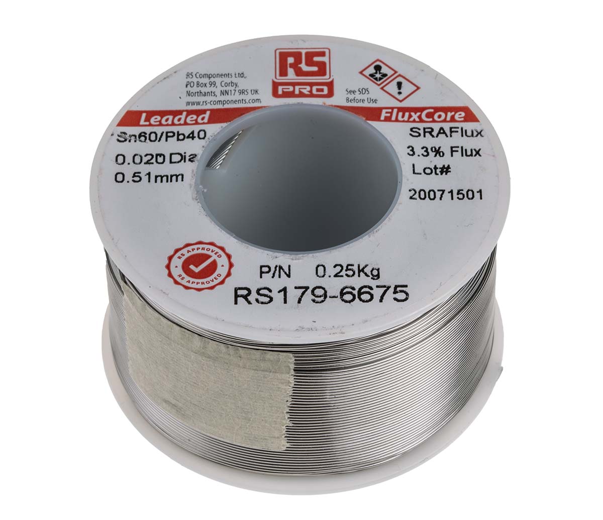 RS PRO Wire, 0.5 mm Lead Solder, 183 °C Melting Point