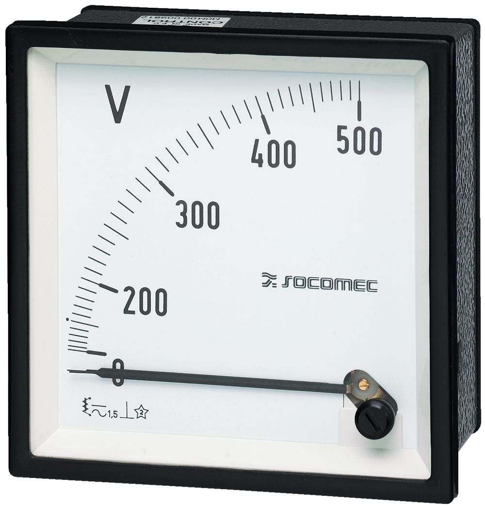 Socomec 179 g Series Analogue Voltmeter AC, 72 mm, 72 mm