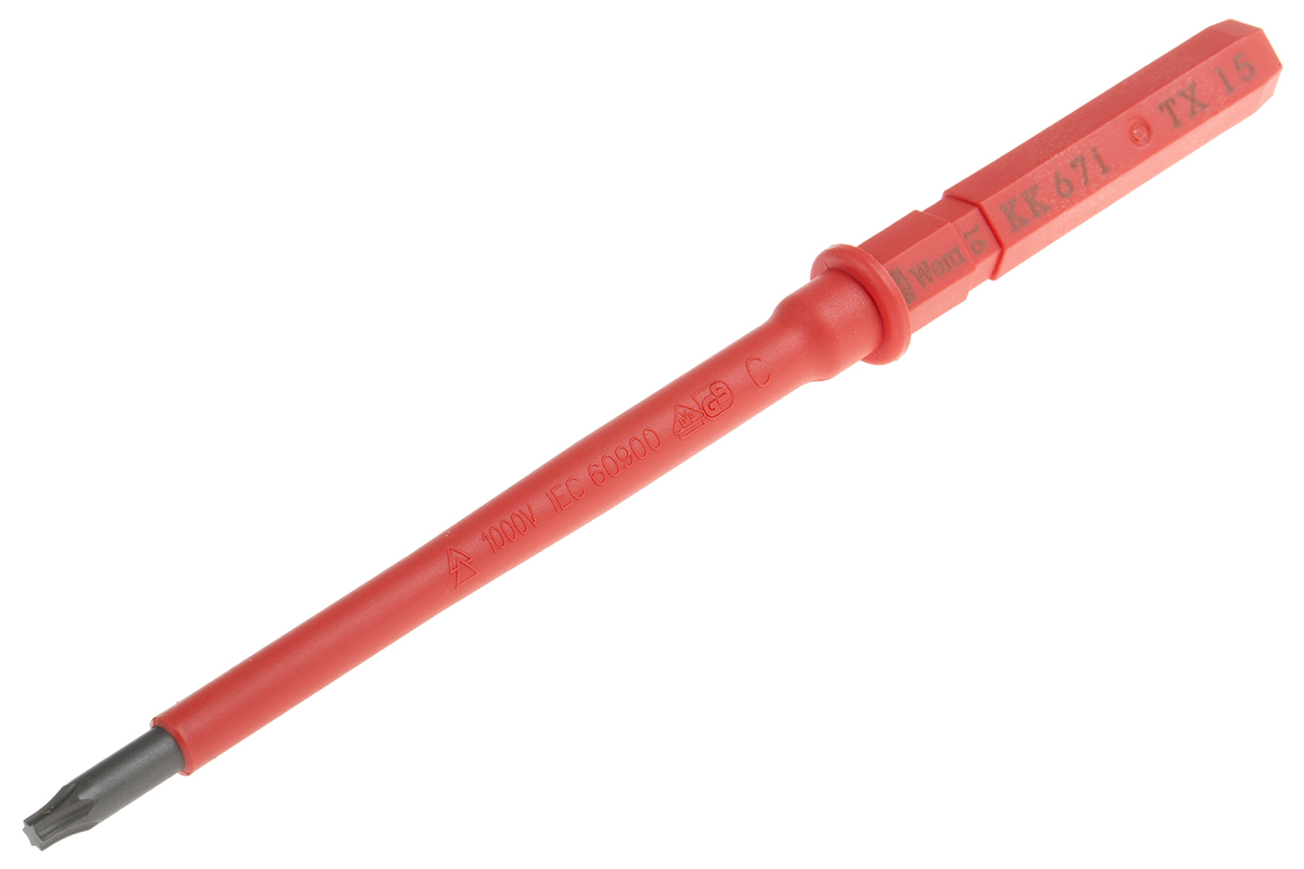 Wera Torx Insulated Screwdriver Blade, T15 Tip, 154 mm Blade, VDE/1000V