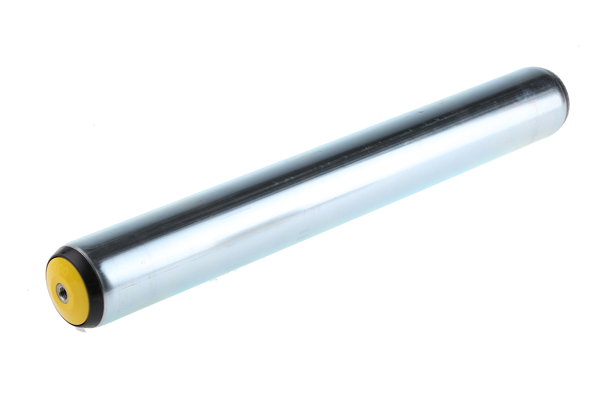 Interroll Zinc Plated Steel Round Conveyor Roller Female 50 mm Dia. x 400 mm L, Steel 2000 N, 12 mm Spindle, 310mm