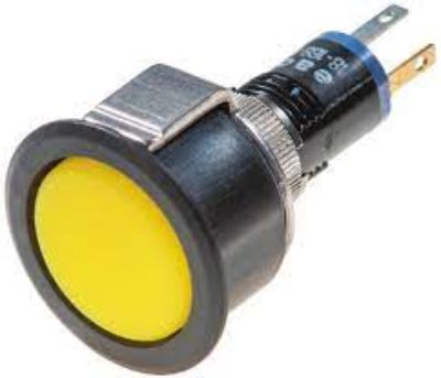 EAO, 18, Flush Yellow LED Indicator, 18 mm Cutout, IP40, Round, 3V