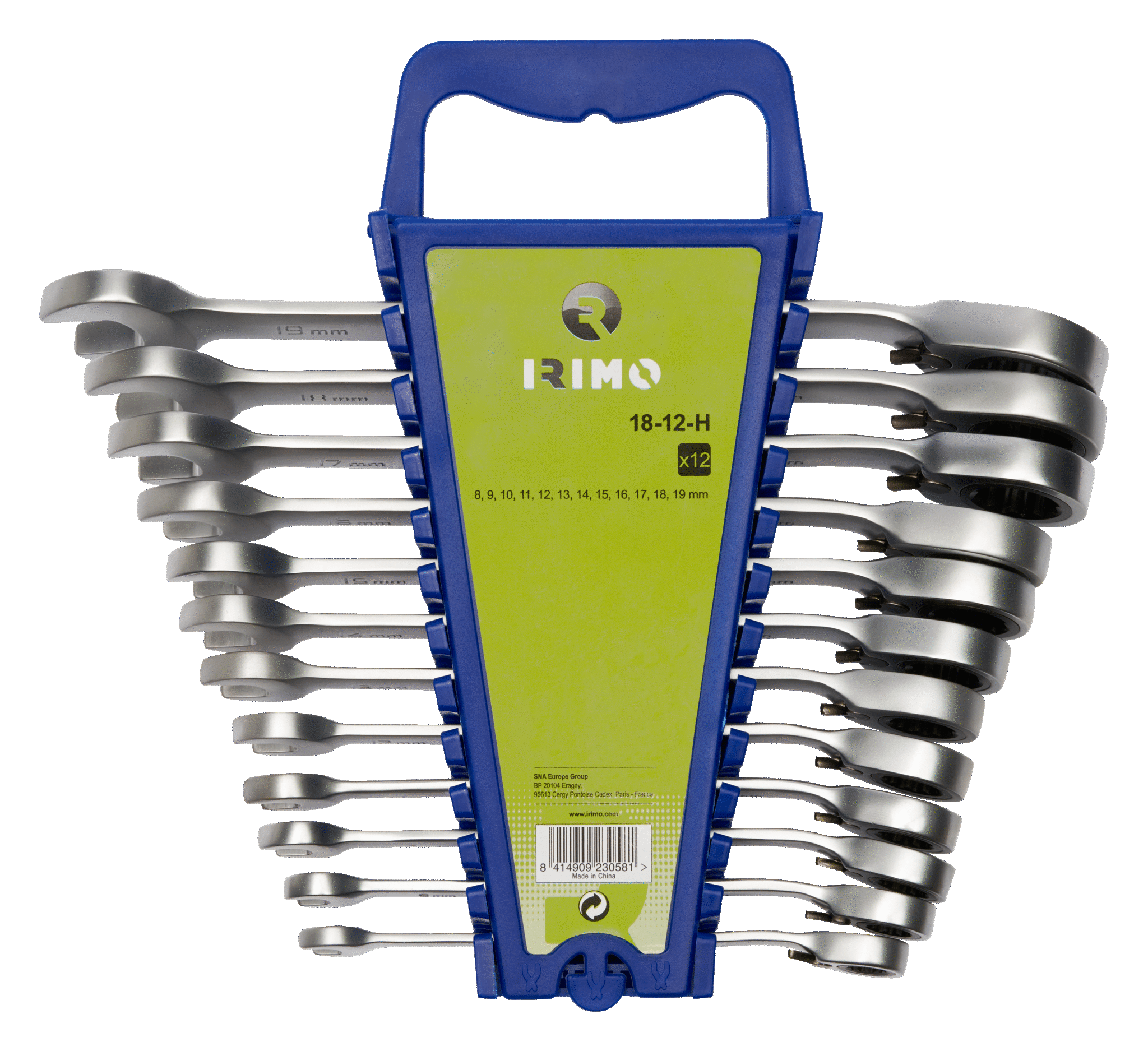IRIMO 12-Piece Spanner, 8 to 19 mm, Steel Alloy