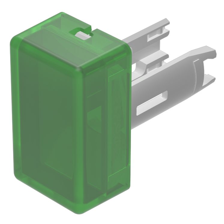 EAO Indicator Lens Rectangular Style, Green, 12.5 mm Long