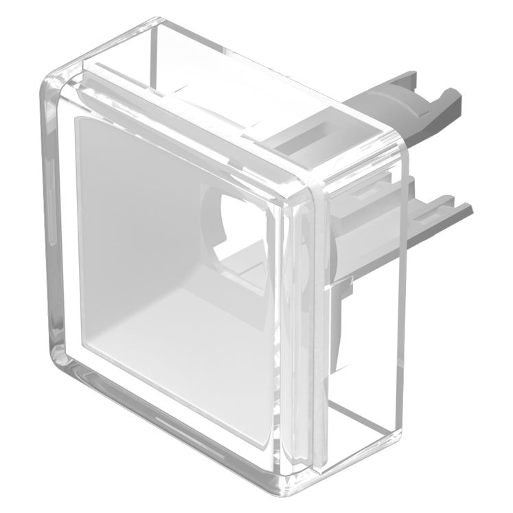 EAO Indicator Lens Square Style, White, 13.8 mm Long