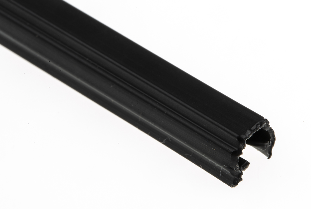 RS PRO Black Polypropylene T-Slot Covers, 5 mm Groove Size, 2 m Length