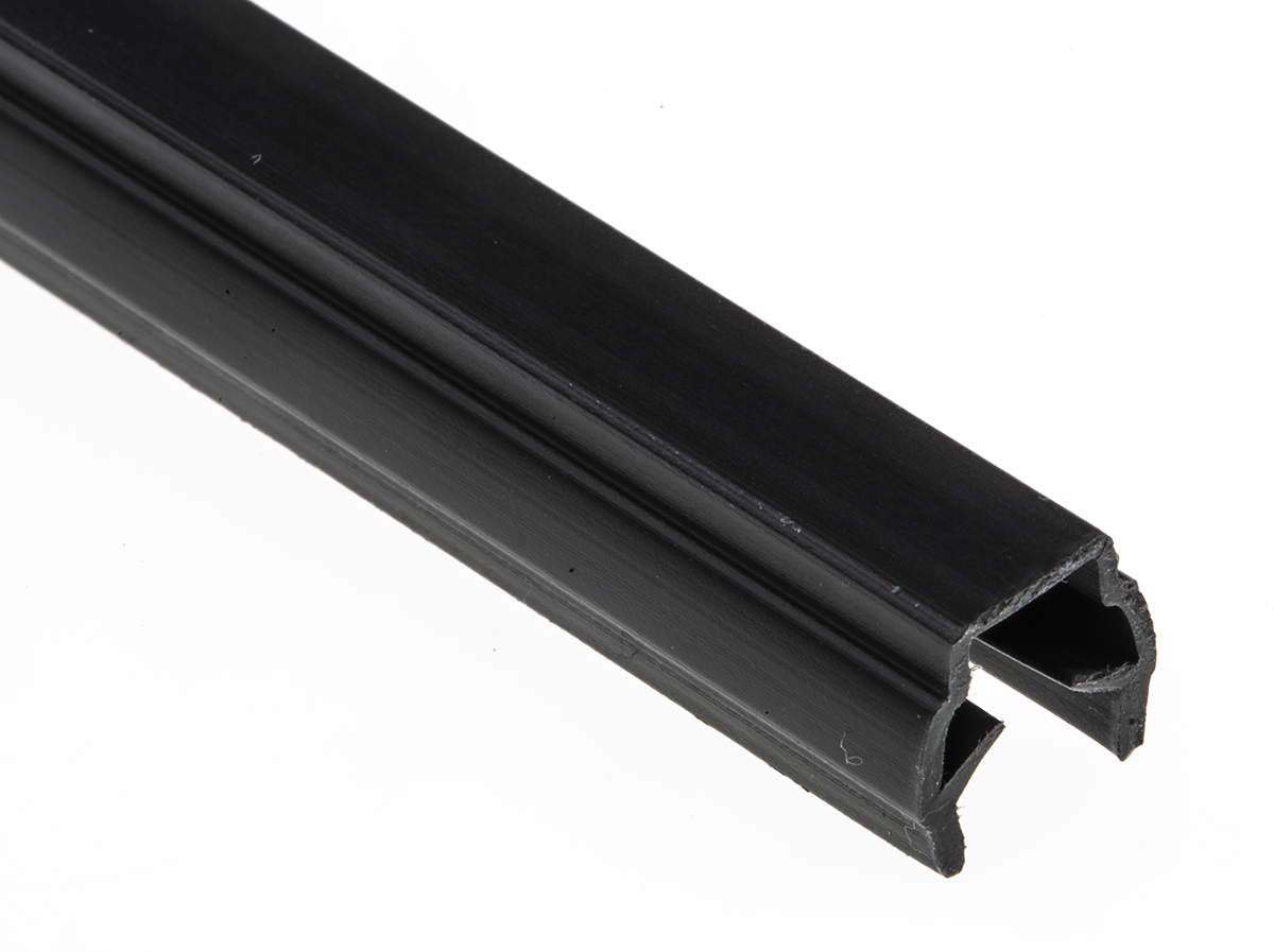 RS PRO Black Polypropylene T-Slot Covers, 6 mm Groove Size, 2 m Length