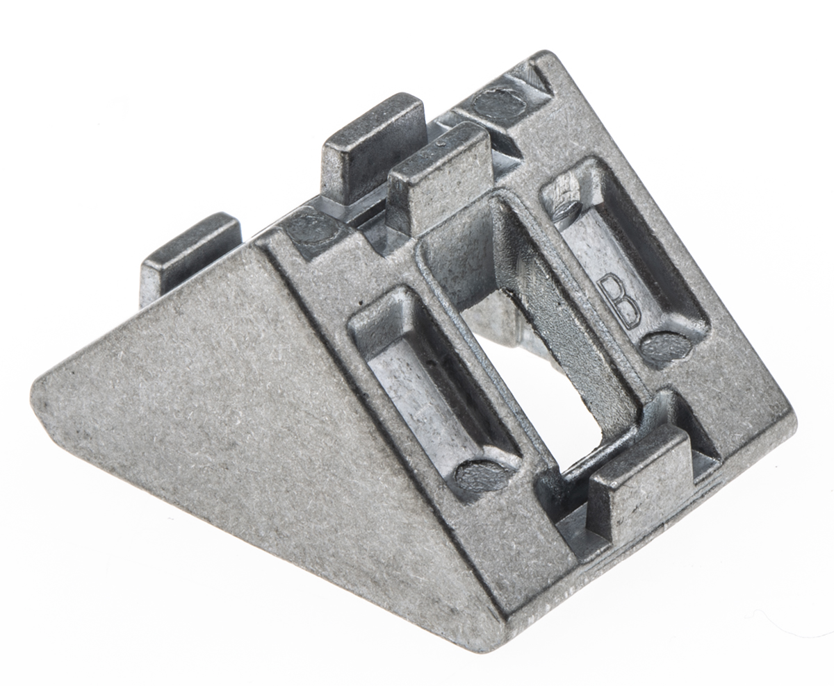180-9137 RS PRO Angle Bracket, Connecting Component, Strut Profile 20 mm, Groove Size 6 mm
