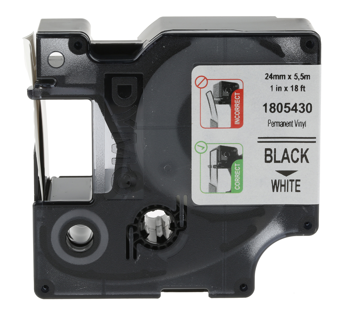 1805430 Dymo Black on White Label Printer Tape, 5.5 m Length, 24 mm Width