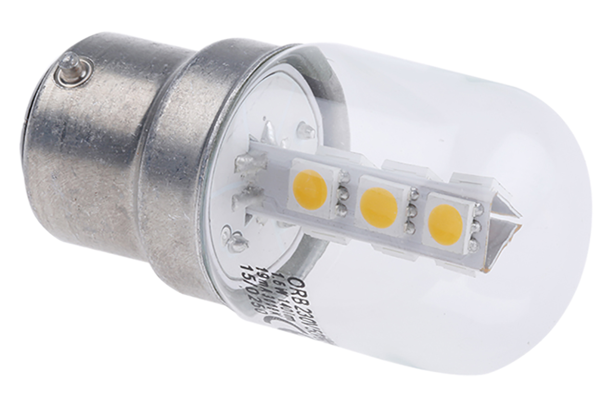 Orbitec Pear/Poirette B22 LED Pygmy Lamp 2.5 W(25 W), 3000k, Warm White, Pygmy shape